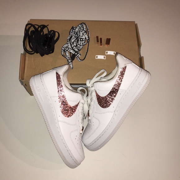 nike air force white and rose gold